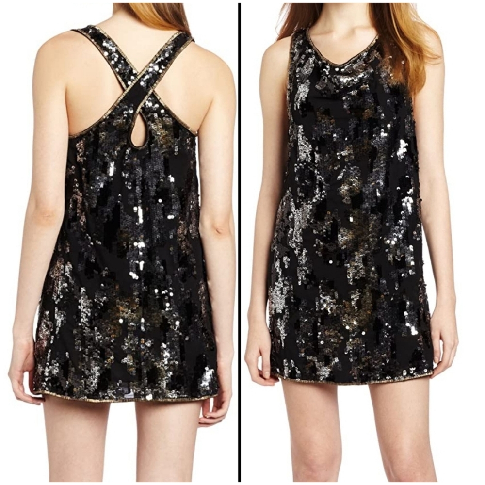 New Years party Diesel Women's D-elitop sequin black cocktail Dress Size…